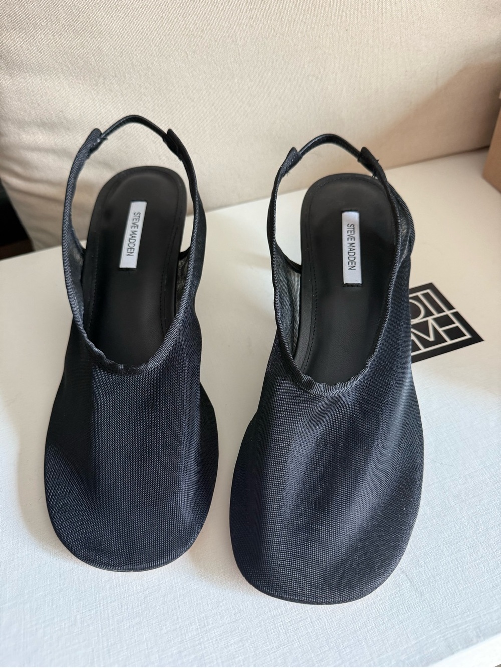 Xtra Black Steve Madden Mesh Slingback Mules